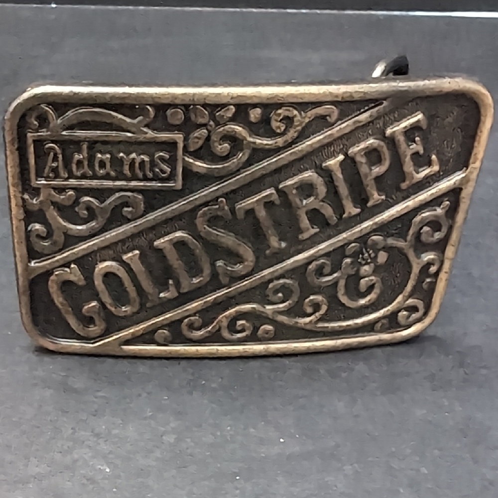 VGT,Adams Gold Stripe , Canadian Whisky Advertising Men's Belt Buckle.